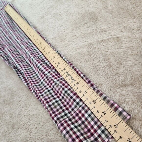 Peter Millar Dress Shirt White Pink Black Gray Plaid Long Sleeve Mens Size L - Picture 6 of 10